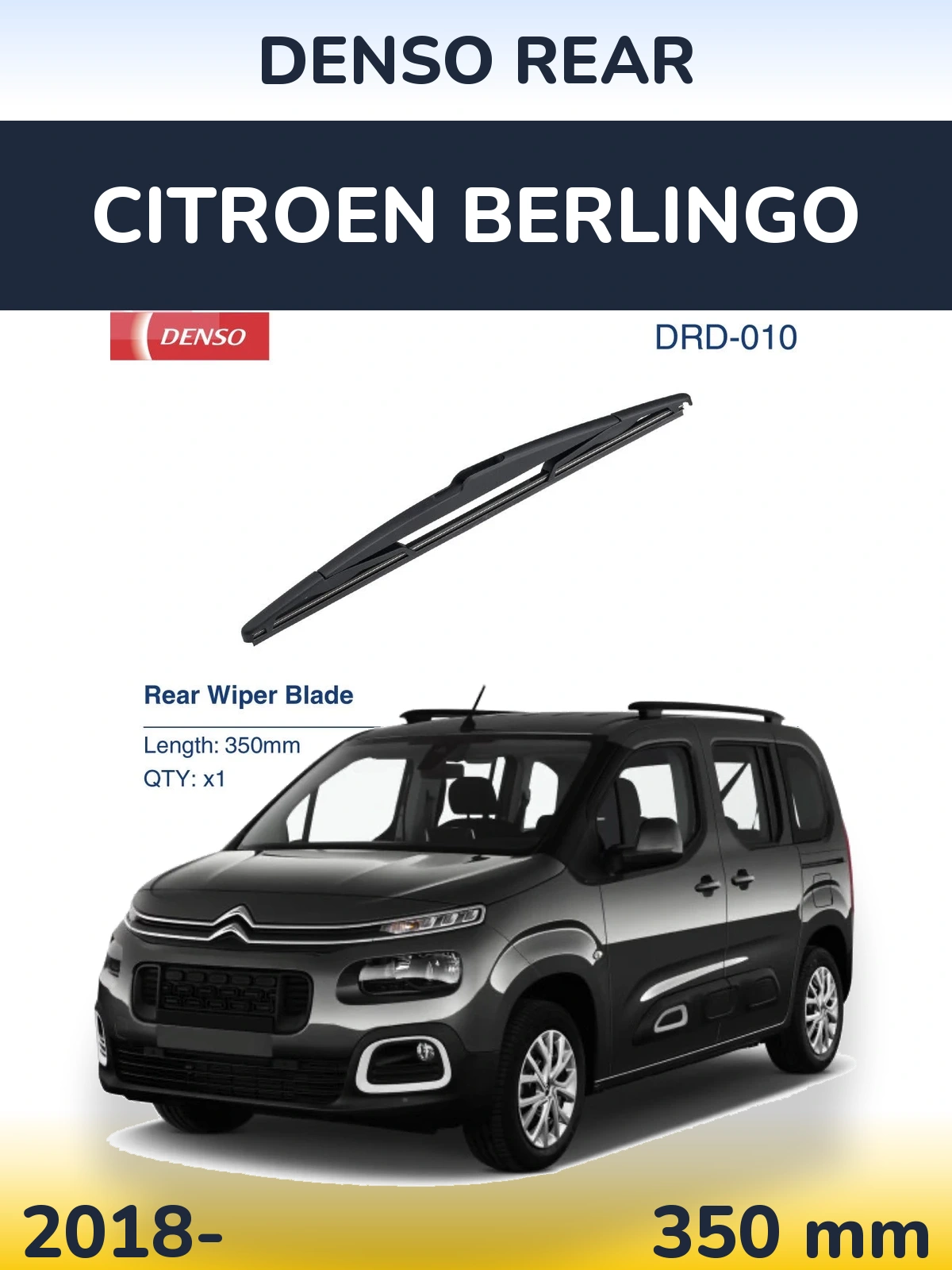 Rear wiper blade Denso Rear 350 mm for Citroen Berlingo 2018-2026