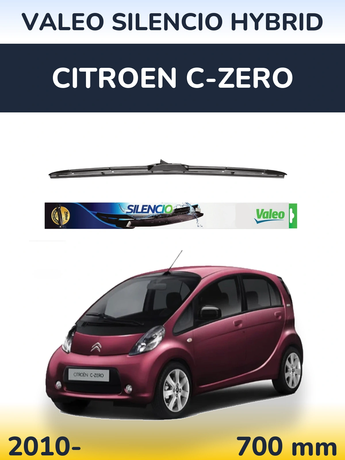 Przednia wycieraczka Valeo Silencio Hybrid 700 mm do Citroen C-Zero 2010-2026