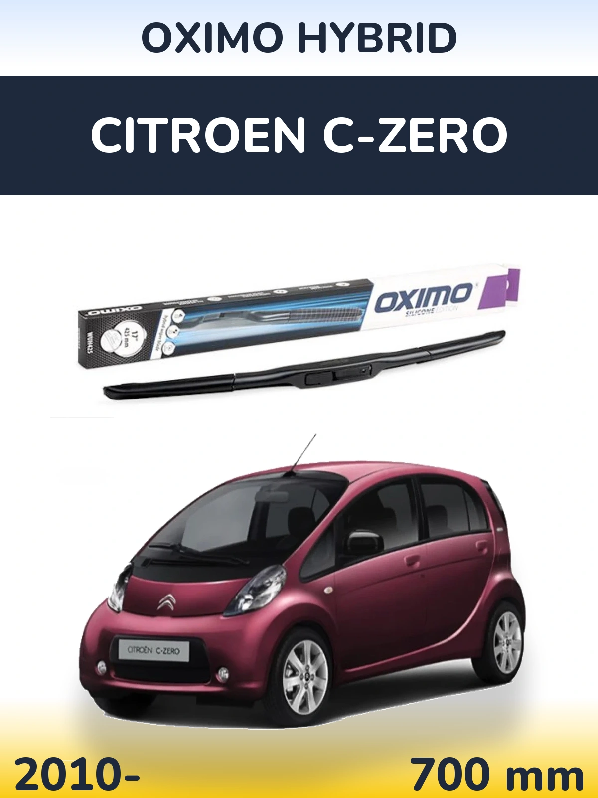 Przednia wycieraczka Oximo Hybrid 700 mm do Citroen C-Zero 2010-2026
