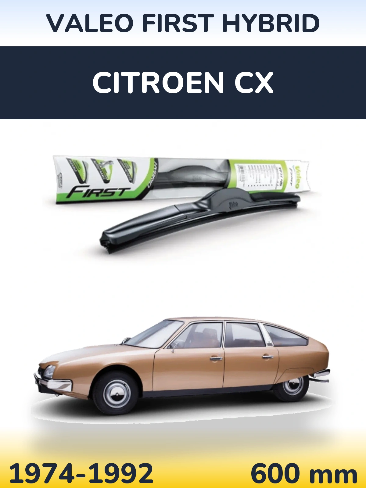 Передний дворник Valeo First Hybrid 600 мм для Citroen CX 1974-1992