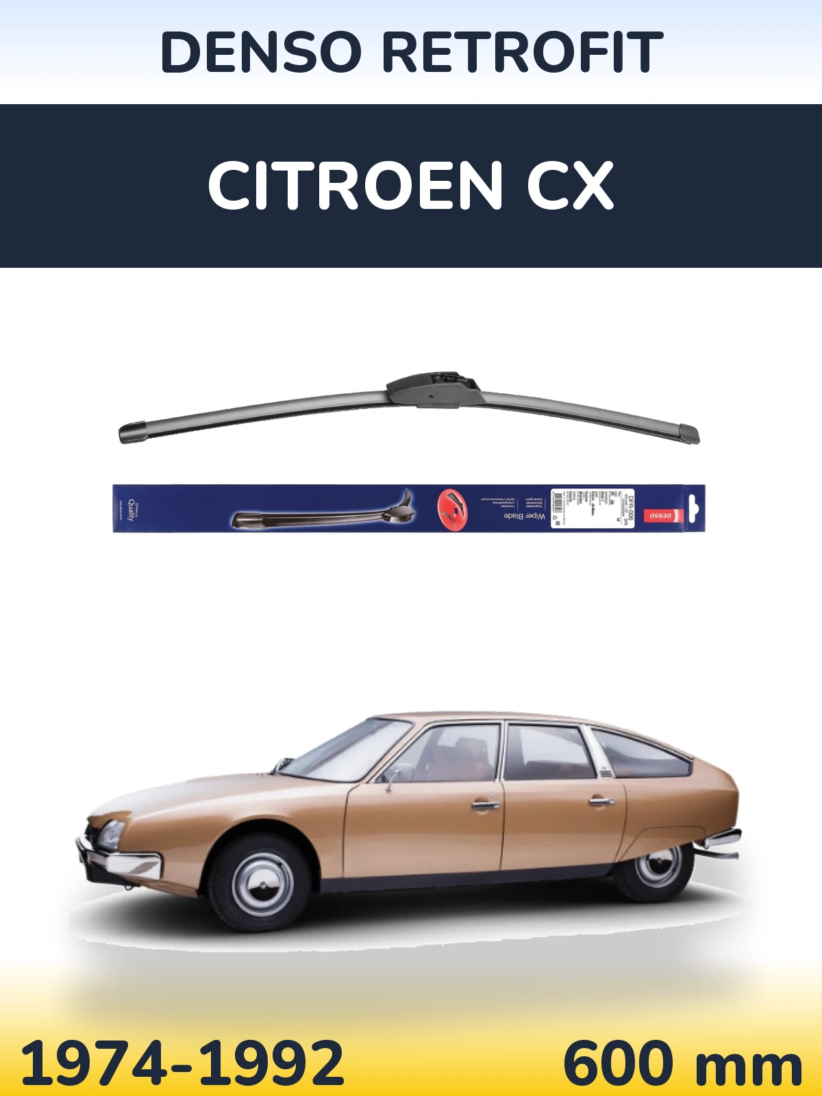 Передний дворник Denso Retrofit 600 мм для Citroen CX 1974-1992
