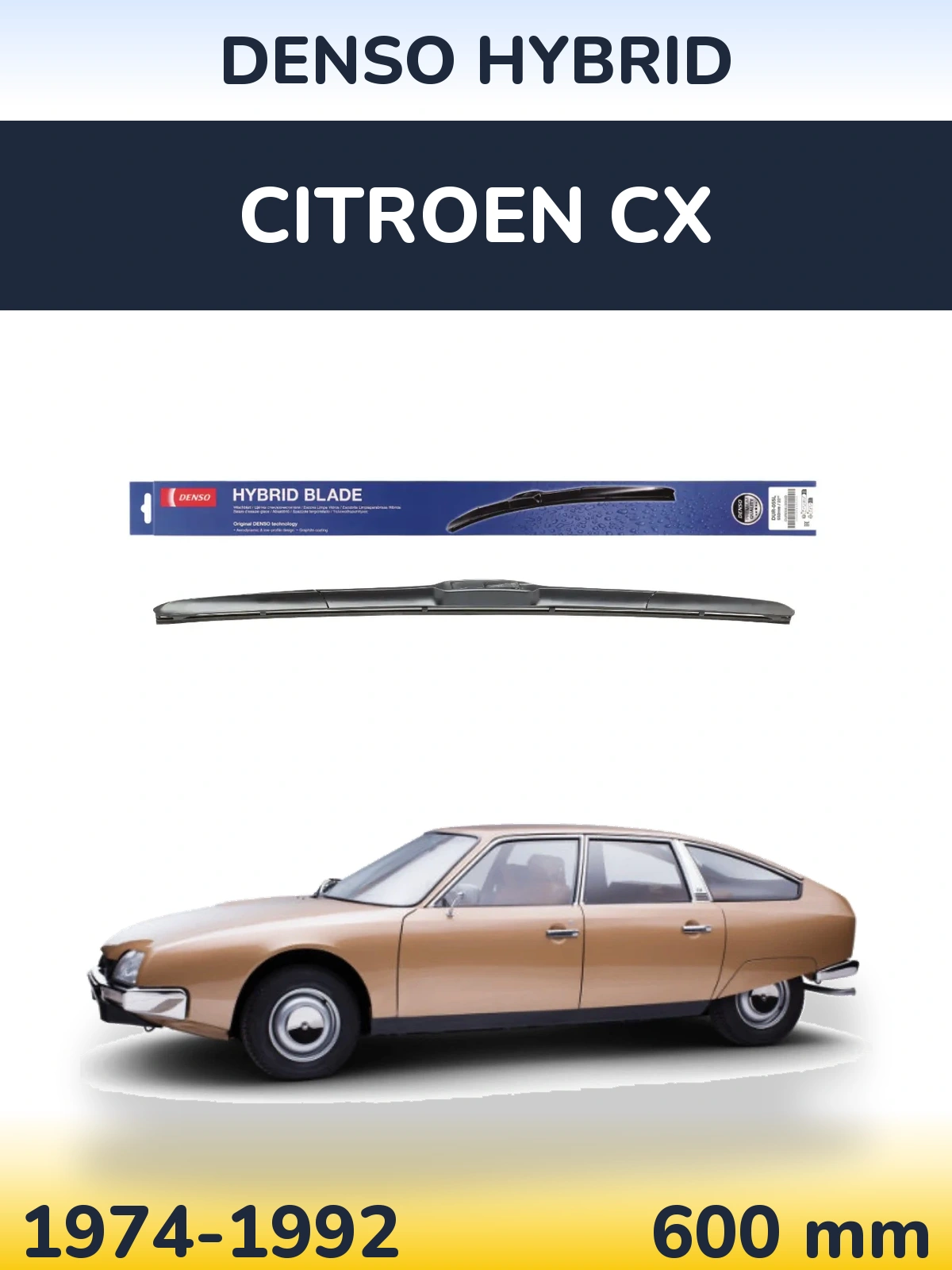 Передний дворник Denso Hybrid 600 мм для Citroen CX 1974-1992