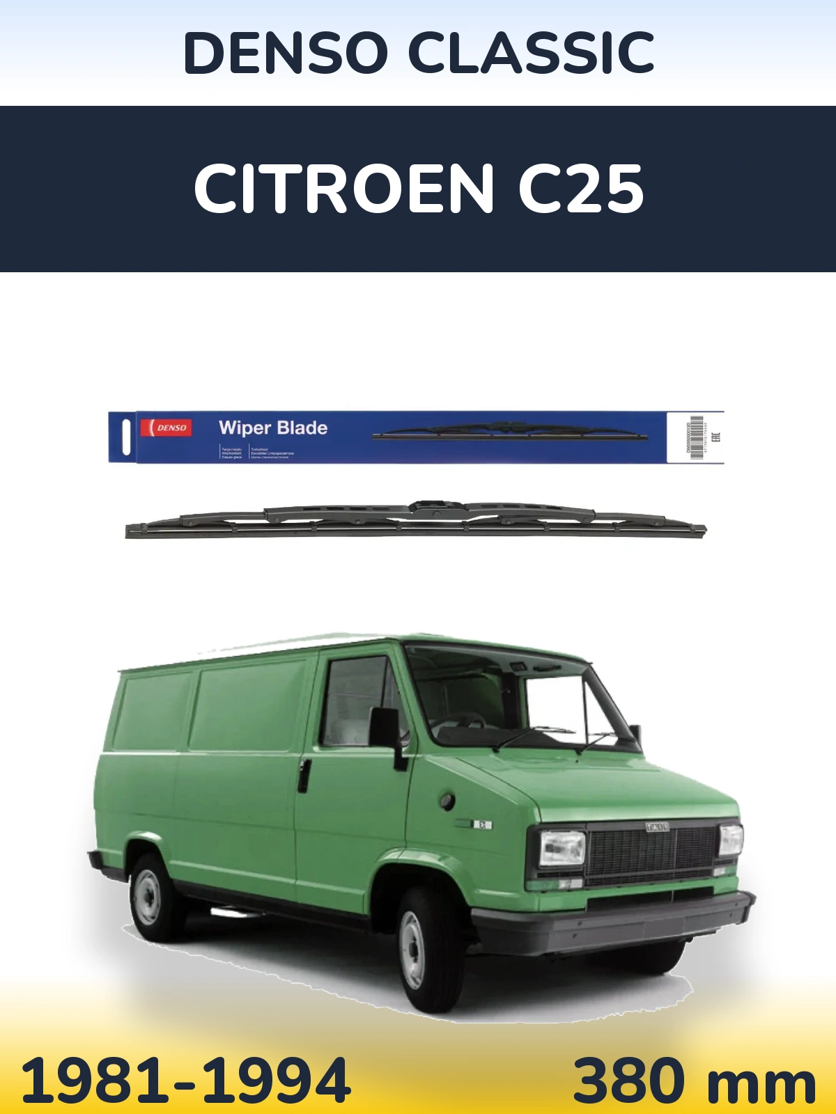Tylna wycieraczka Denso Classic 380 mm do Citroen C25 1981-1994