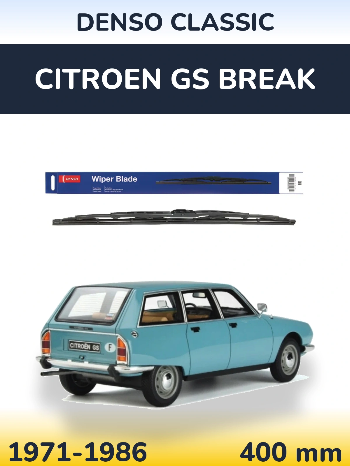 Tylna wycieraczka Denso Classic 400 mm do Citroen GS Break 1971-1986