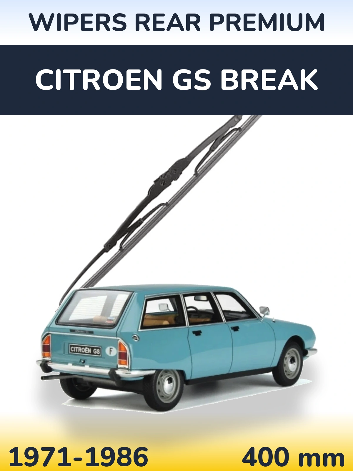 Rear wiper blade WIPERS REAR PREMIUM 400 mm for Citroen GS Break 1971-1986