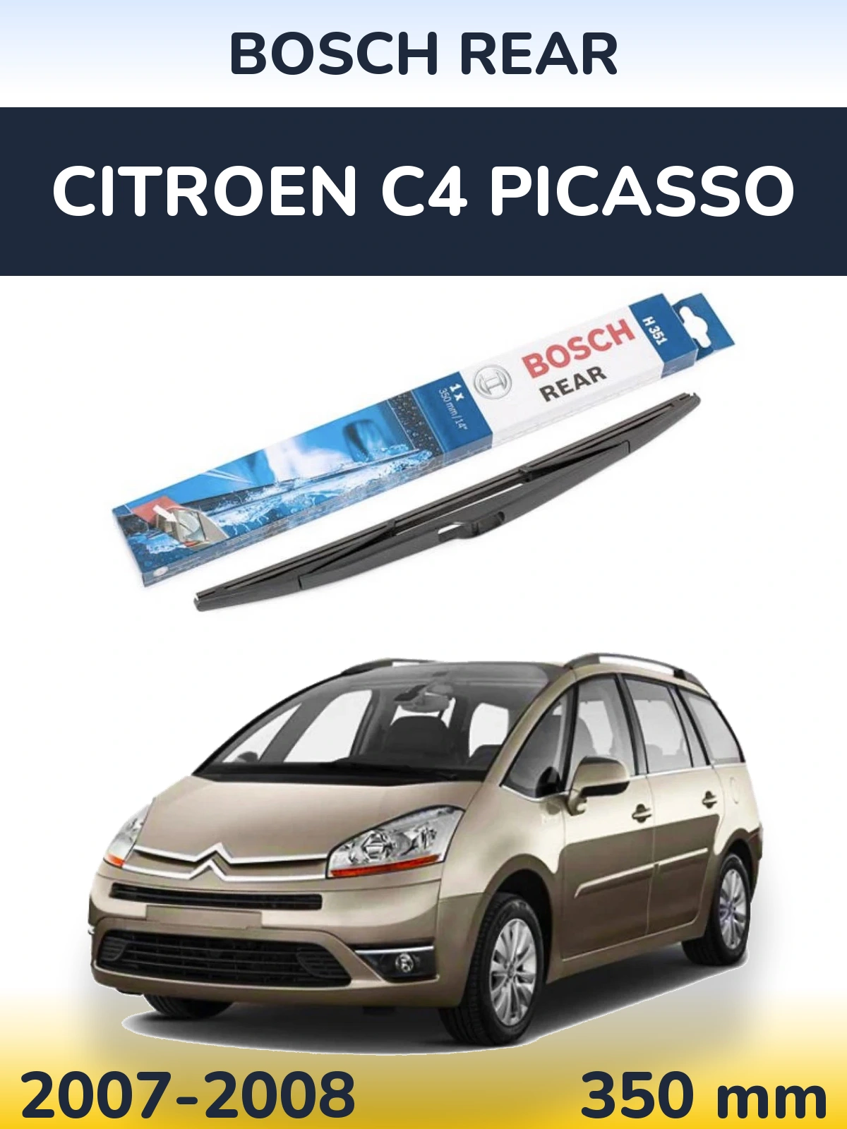 Tylna wycieraczka BOSCH Rear 350 mm do Citroen C4 Picasso 2007-2008