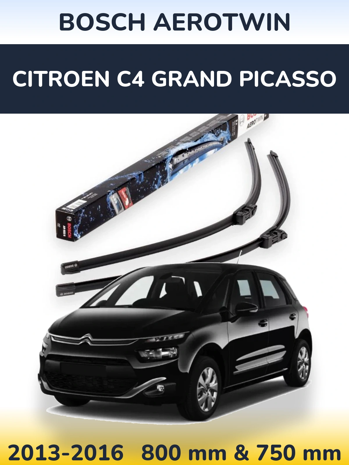 Komplet przednich wycieraczek BOSCH AeroTwin 800 & 750 mm do Citroen C4 Grand Picasso 2013-2016