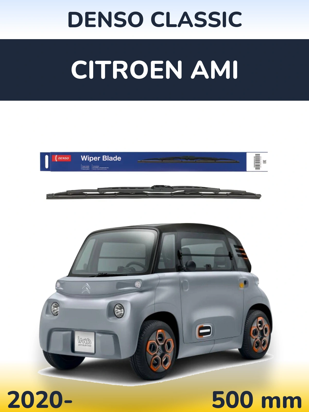 Передня щітка Denso Classic 500 мм для Citroen Ami 2020-2026