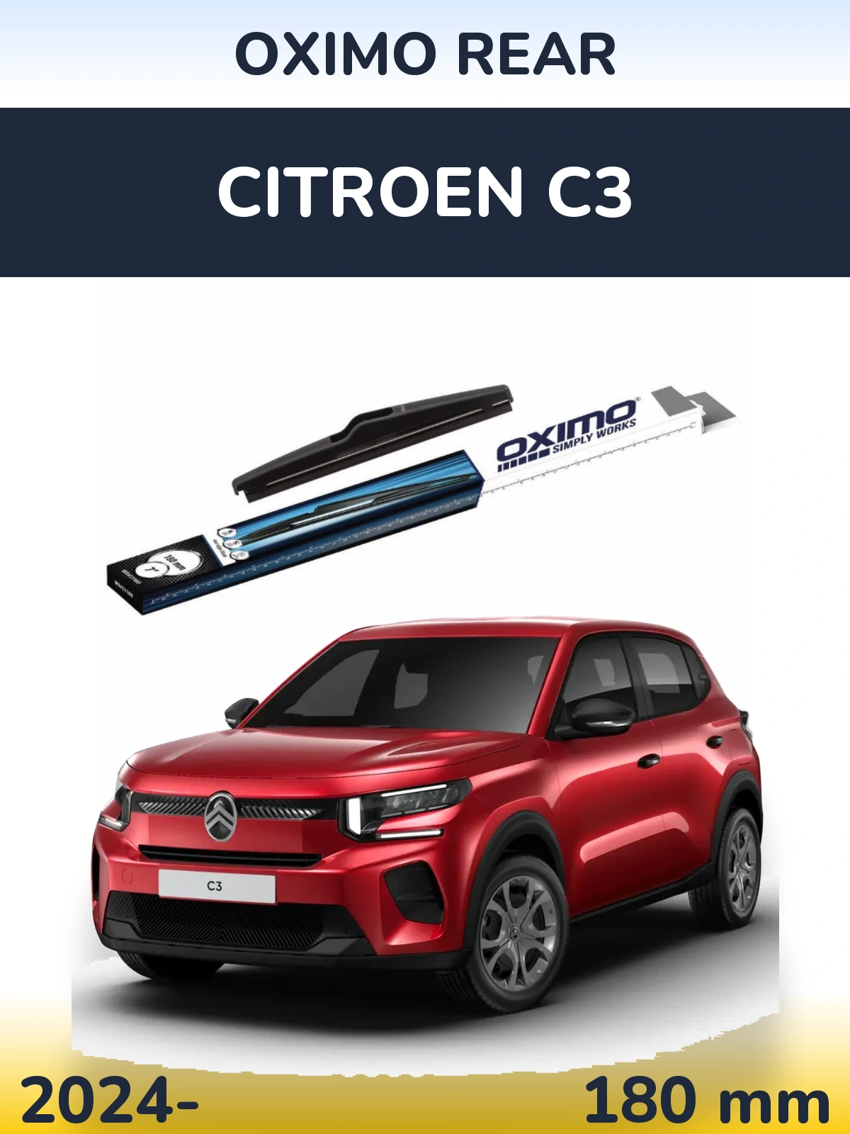 Rear wiper blade Oximo Rear 180 mm for Citroen C3 2024-2026