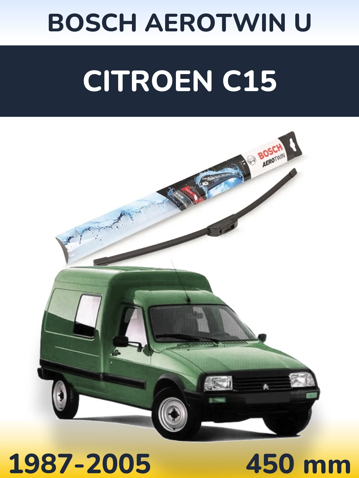 Przednia wycieraczka BOSCH AeroTwin U 450 mm do Citroen C15 1987-2005