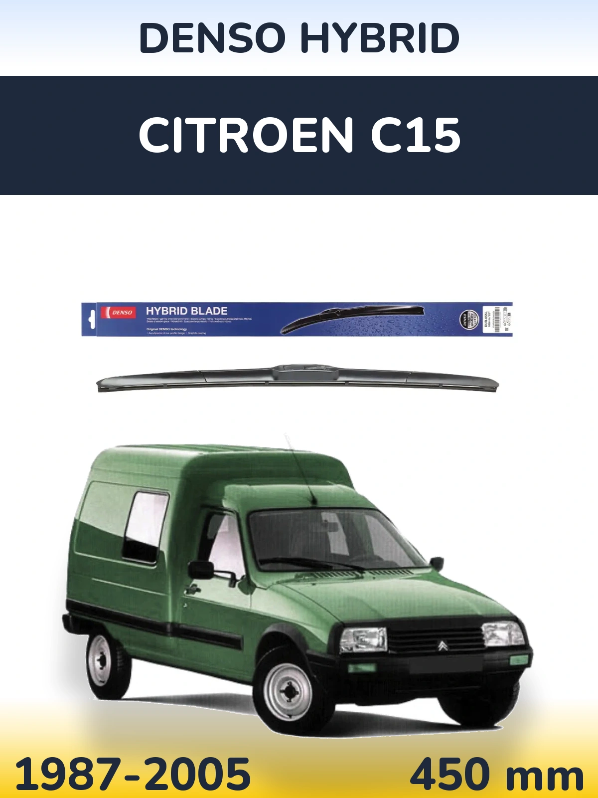 Передний дворник Denso Hybrid 450 мм для Citroen C15 1987-2005