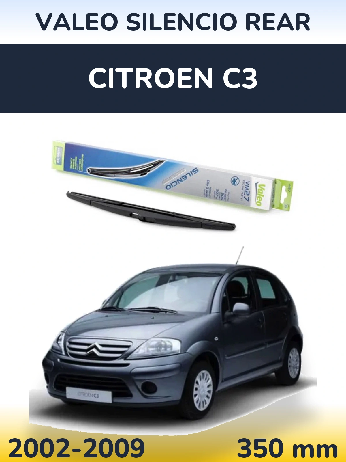Задний дворник Valeo Silencio Rear 350 мм для Citroen C3 2002-2009