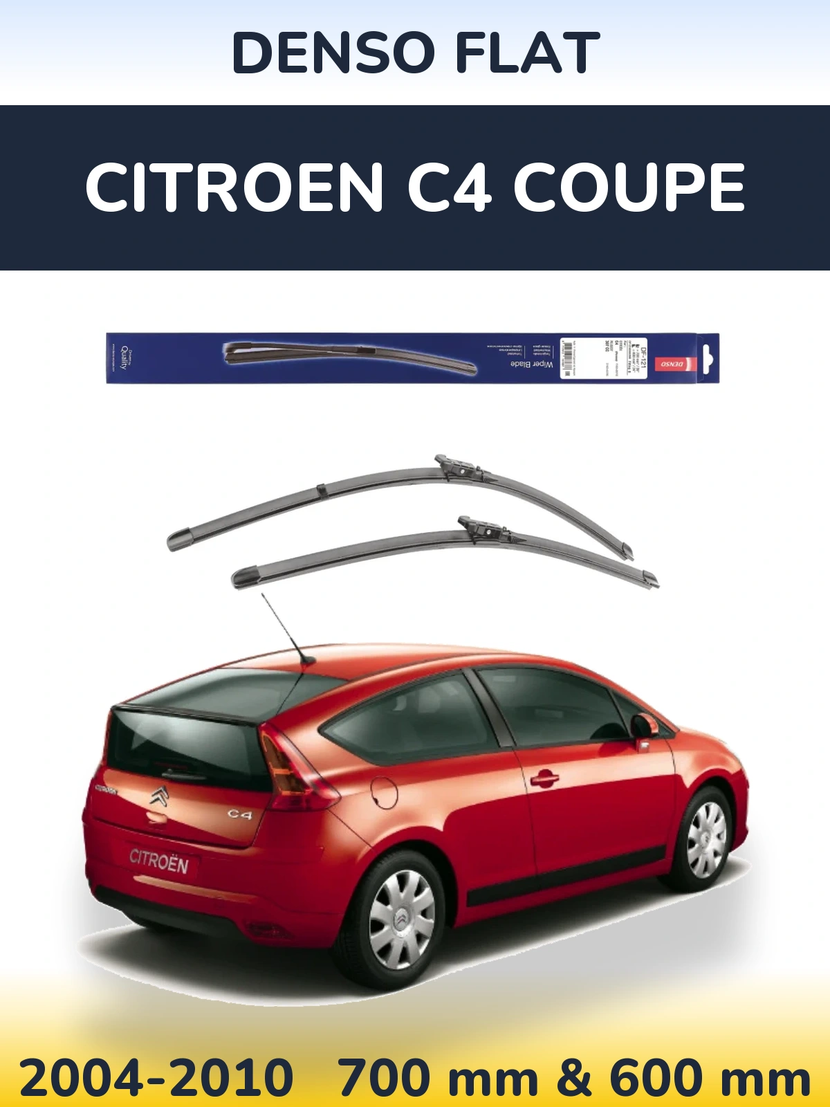 Komplet przednich wycieraczek Denso Flat 700 & 600 mm do Citroen C4 Coupe 2004-2010