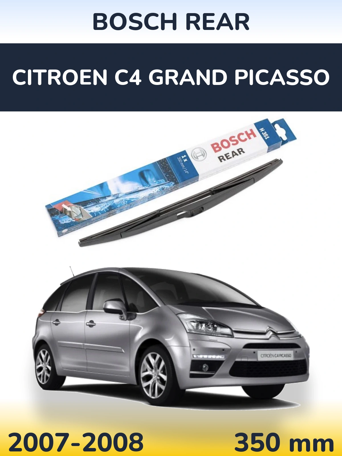 Задний дворник BOSCH Rear 350 мм для Citroen C4 Grand Picasso 2007-2008