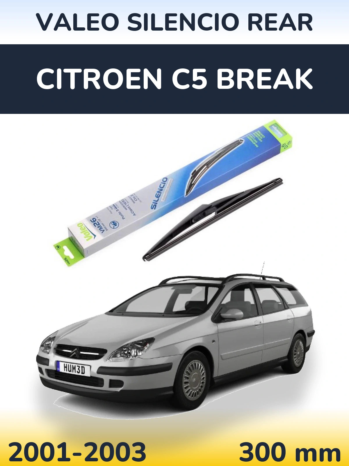 Задний дворник Valeo Silencio Rear 300 мм для Citroen C5 Break 2001-2003