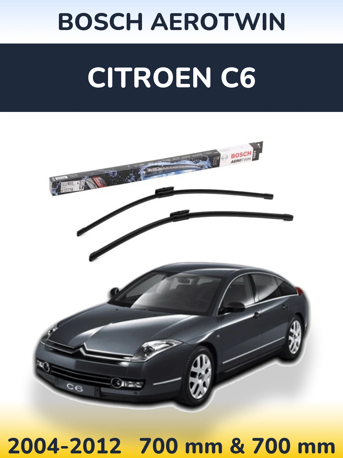 Komplet przednich wycieraczek BOSCH AeroTwin 700 & 700 mm do Citroen C6 2004-2012