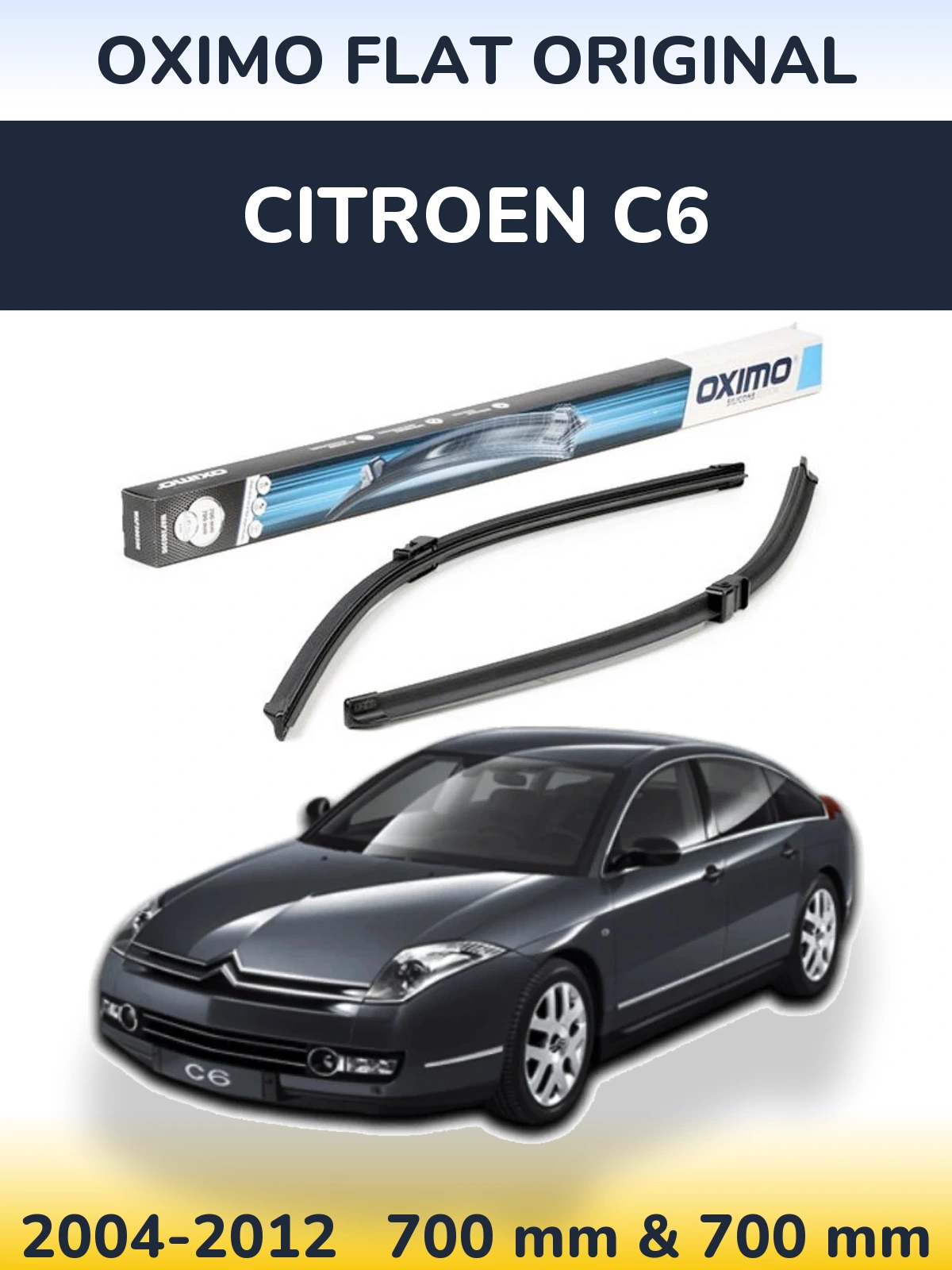 Комплект передних дворников Oximo Flat Original 700 & 700 мм для Citroen C6 2004-2012