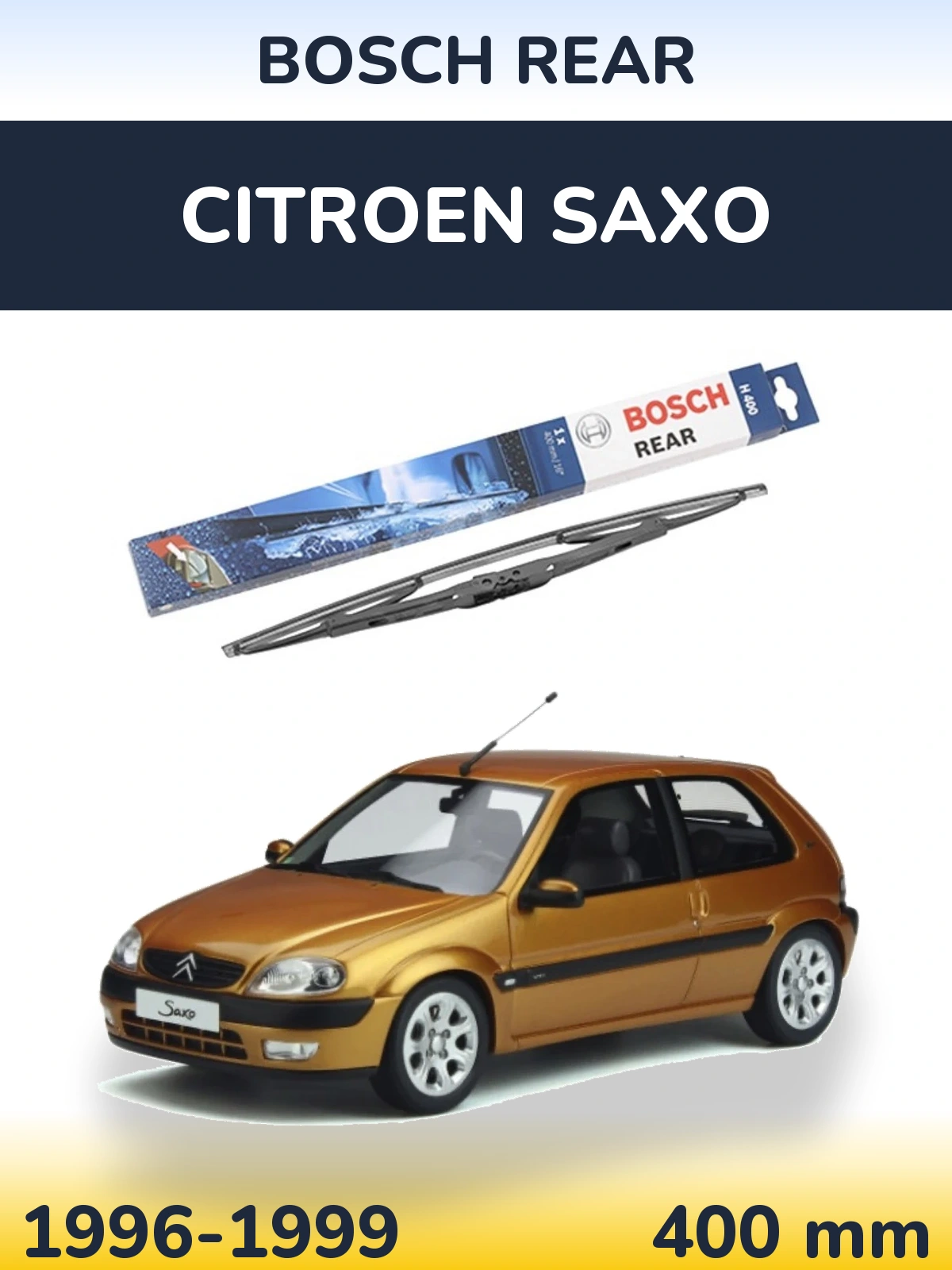 Rear wiper blade BOSCH Rear 400 mm for Citroen Saxo 1996-1999