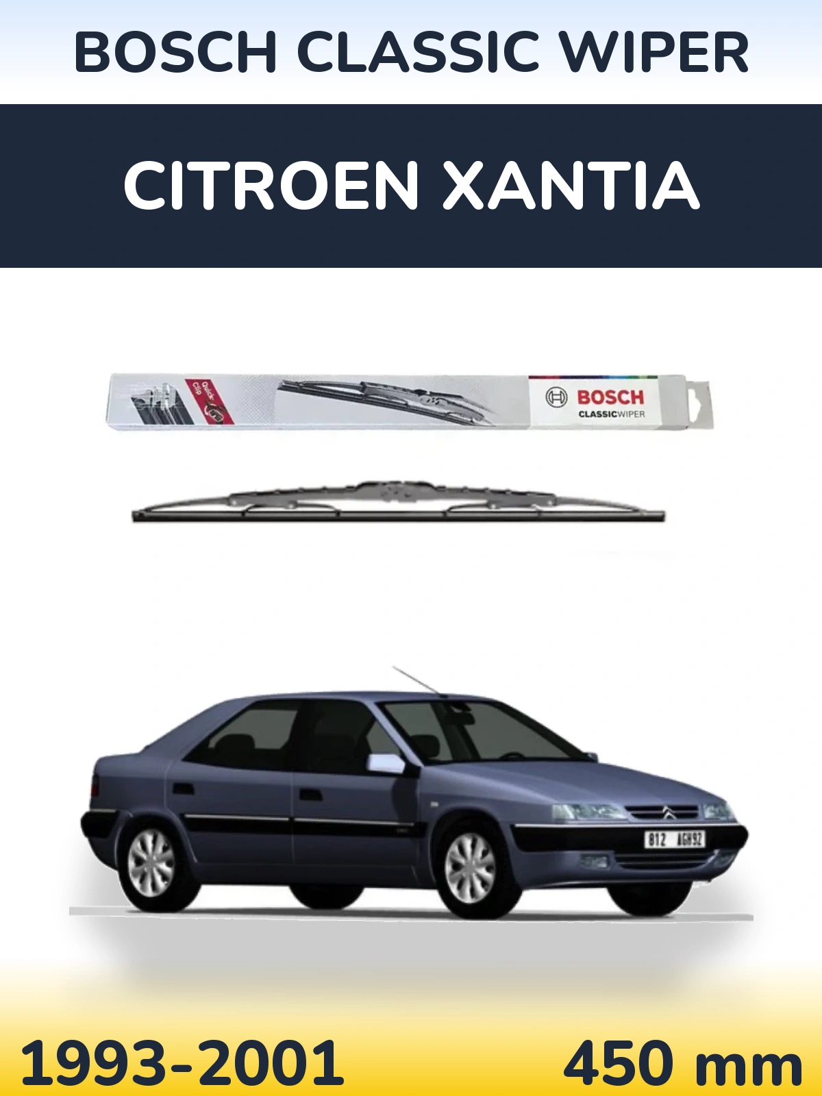 Задний дворник BOSCH Classic Wiper 450 мм для Citroen Xantia 1993-2001