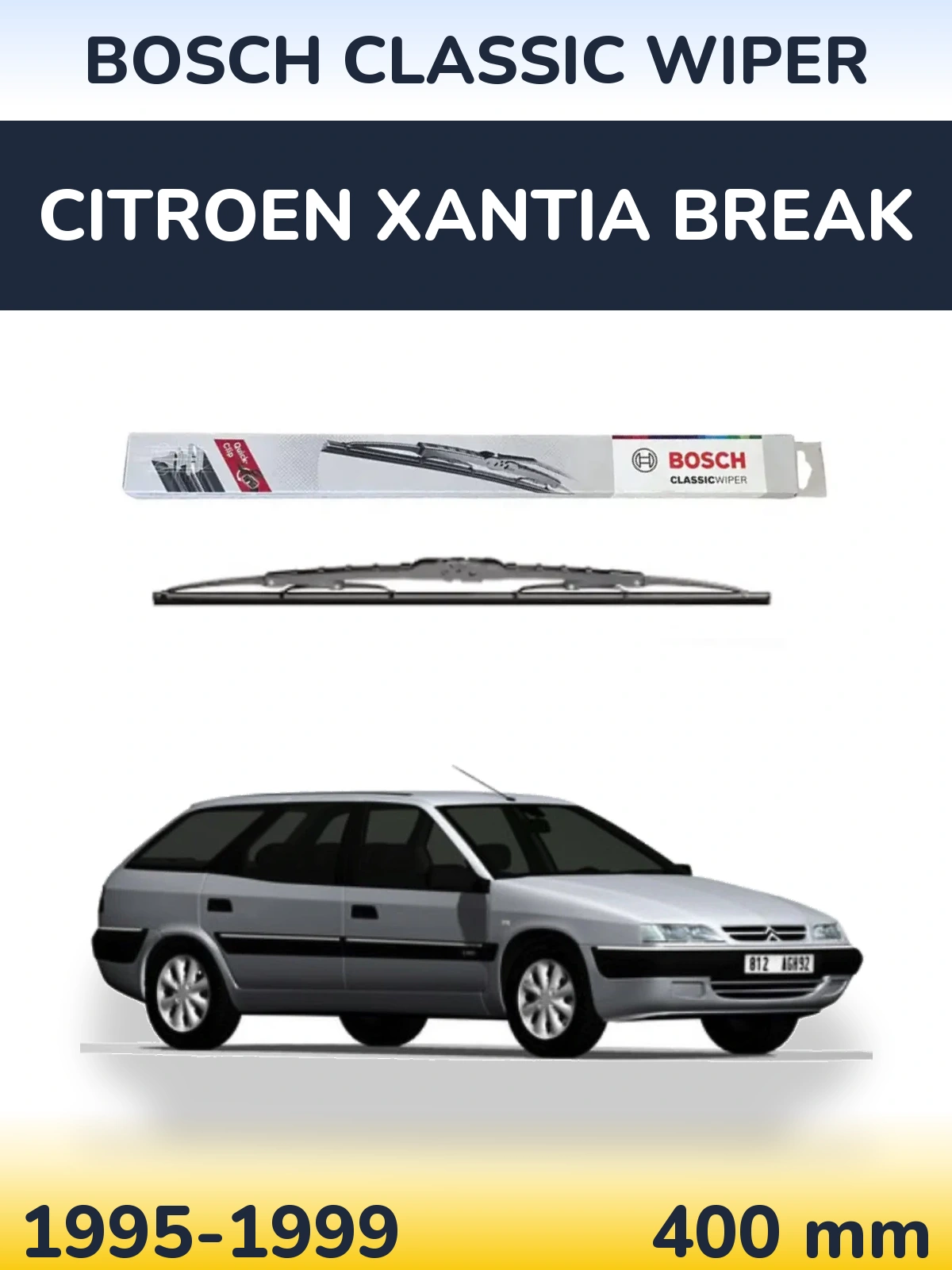 Задний дворник BOSCH Classic Wiper 400 мм для Citroen Xantia Break 1995-1999