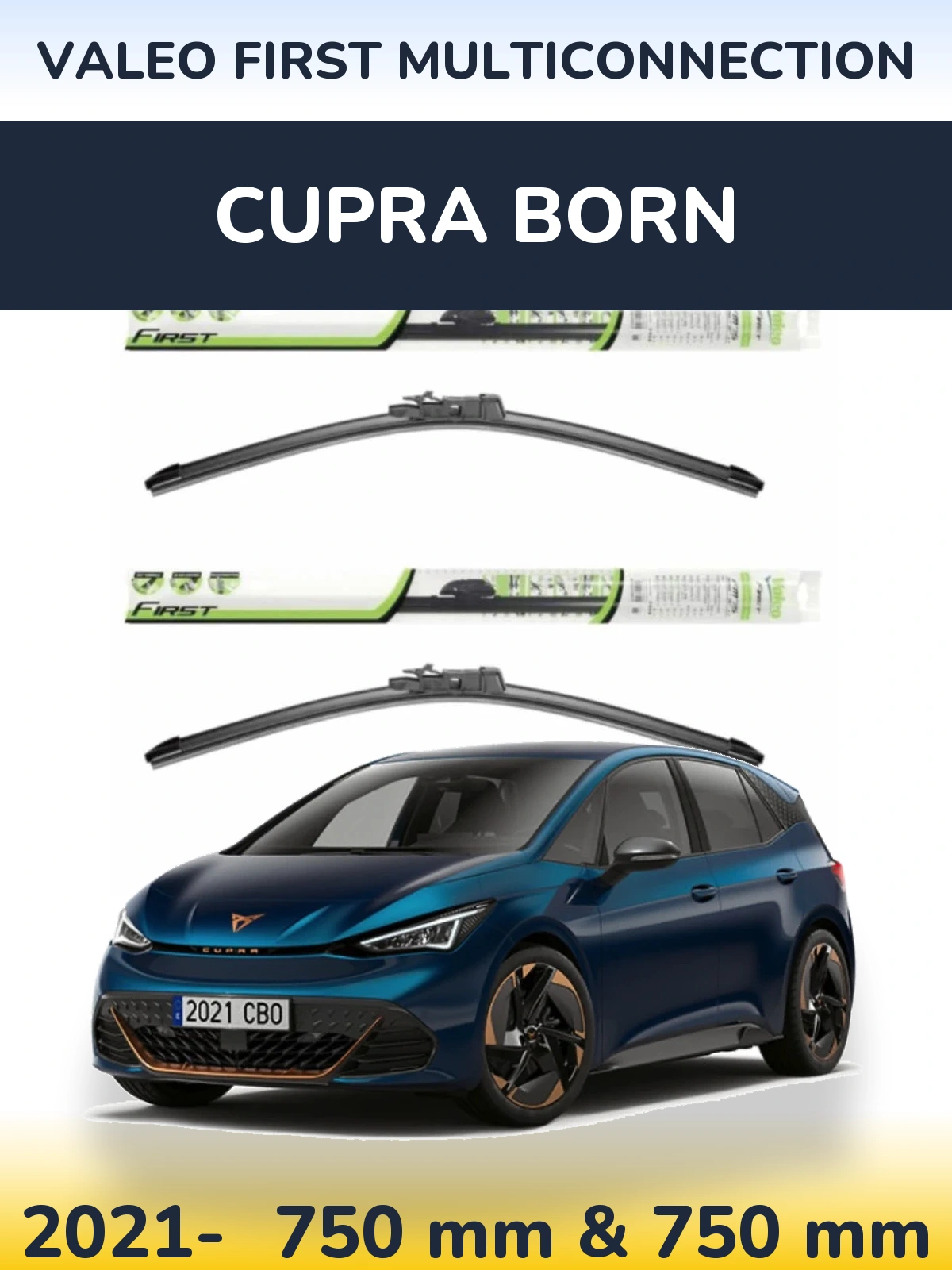 Komplet przednich wycieraczek Valeo First MultiConnection 750 & 750 mm do Cupra Born 2021-2026