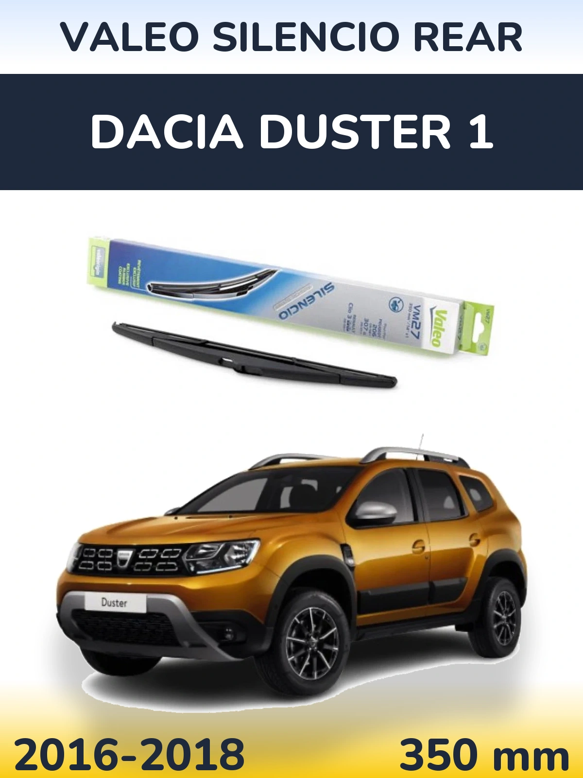 Rear wiper blade Valeo Silencio Rear 350 mm for Dacia Duster 1 2016-2018