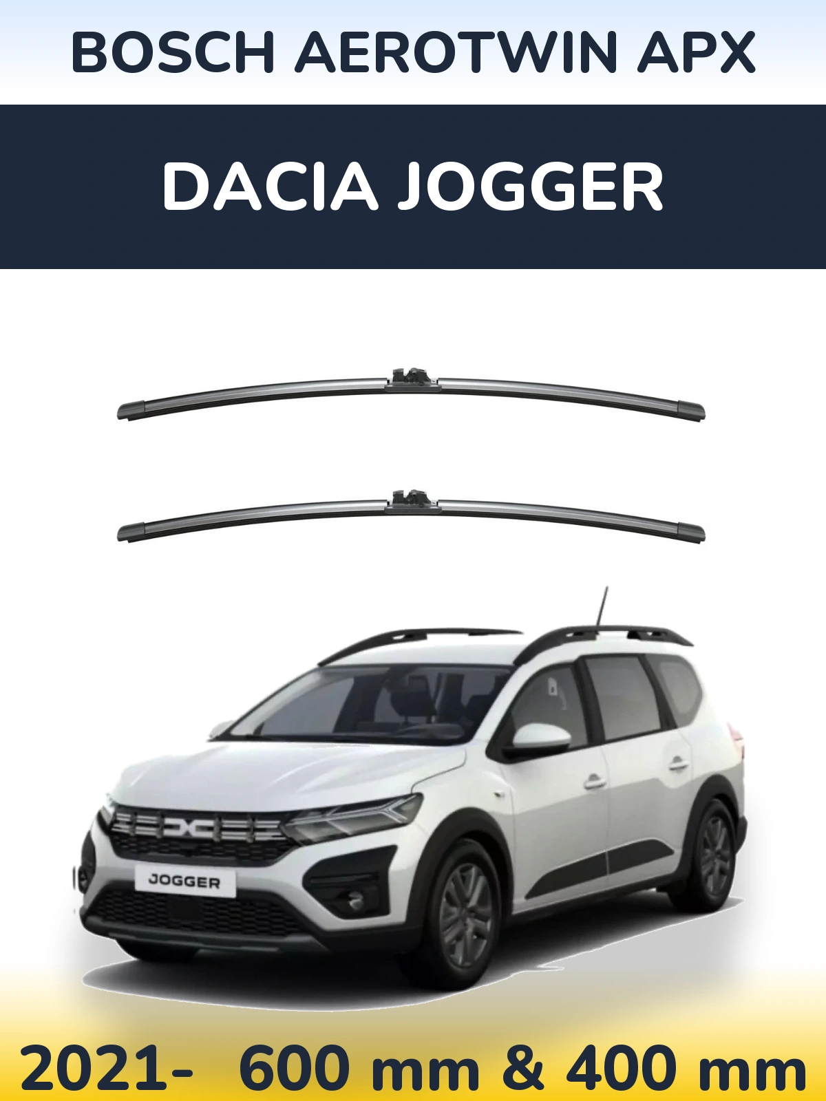 Komplet przednich wycieraczek BOSCH AeroTwin APX 600 & 400 mm do Dacia Jogger 2021-2026