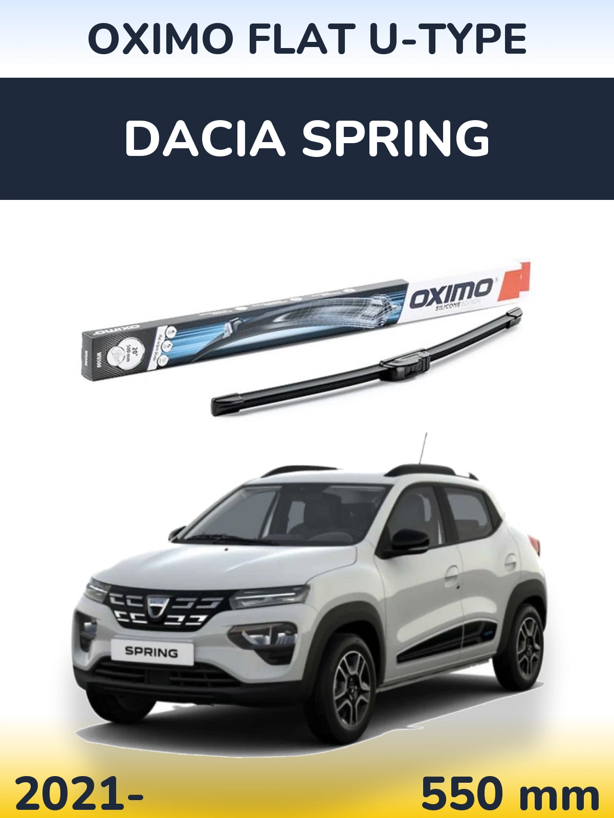 Przednia wycieraczka Oximo Flat U-type 550 mm do Dacia Spring 2021-2026