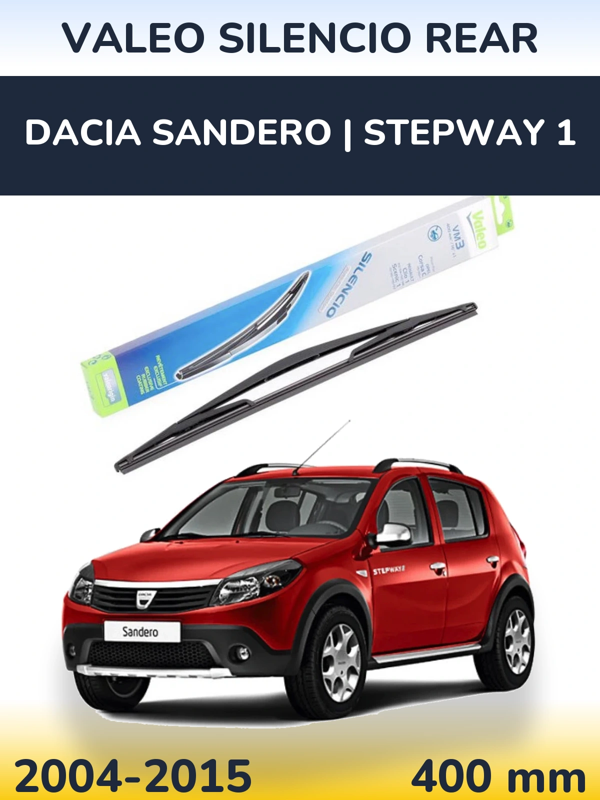 Задний дворник Valeo Silencio Rear 400 мм для Dacia Sandero | Stepway 1 2004-2015