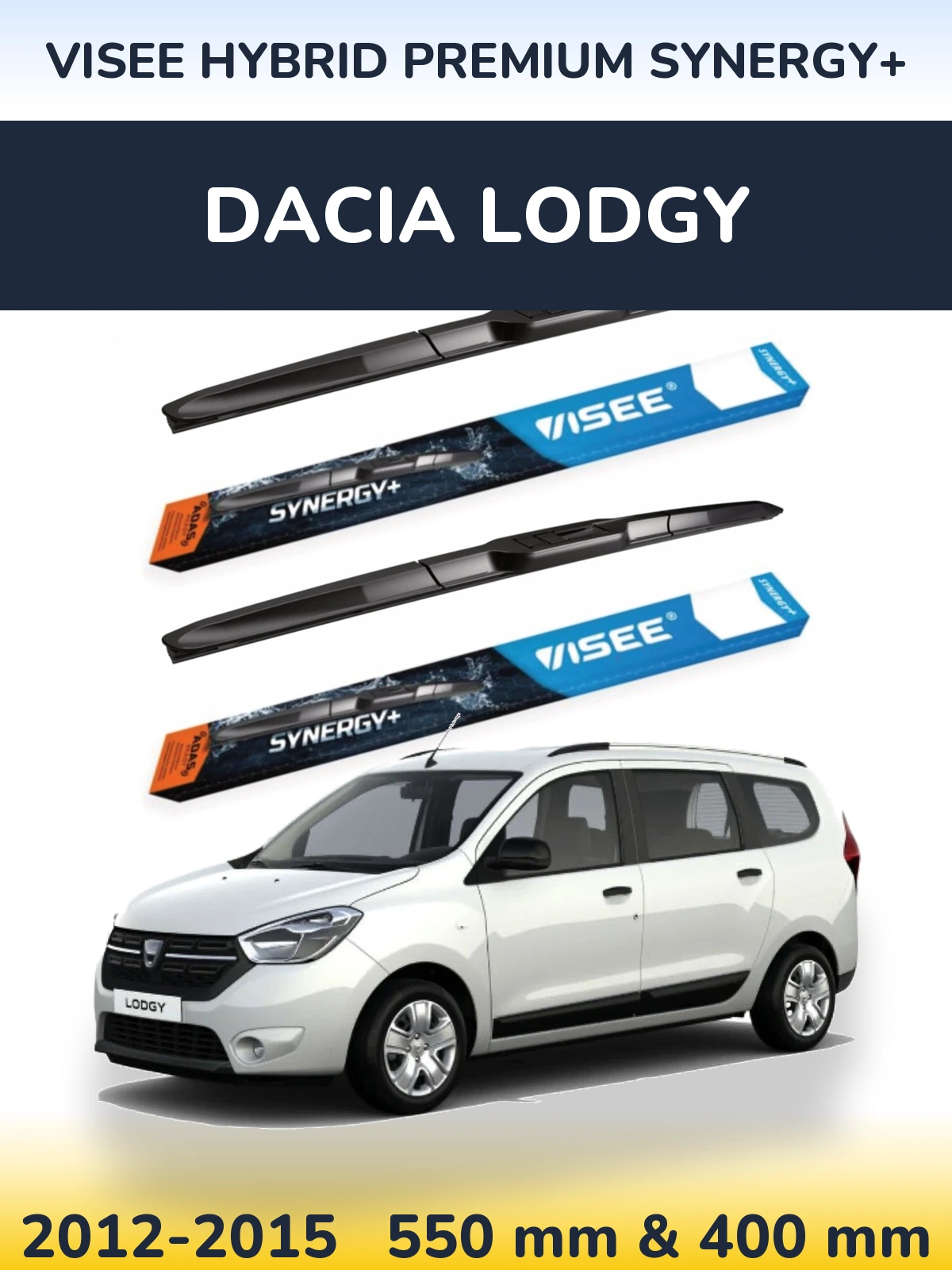 Комплект передніх щіток VISEE HYBRID PREMIUM SYNERGY+ 550 & 400 мм для Dacia Lodgy 2012-2015