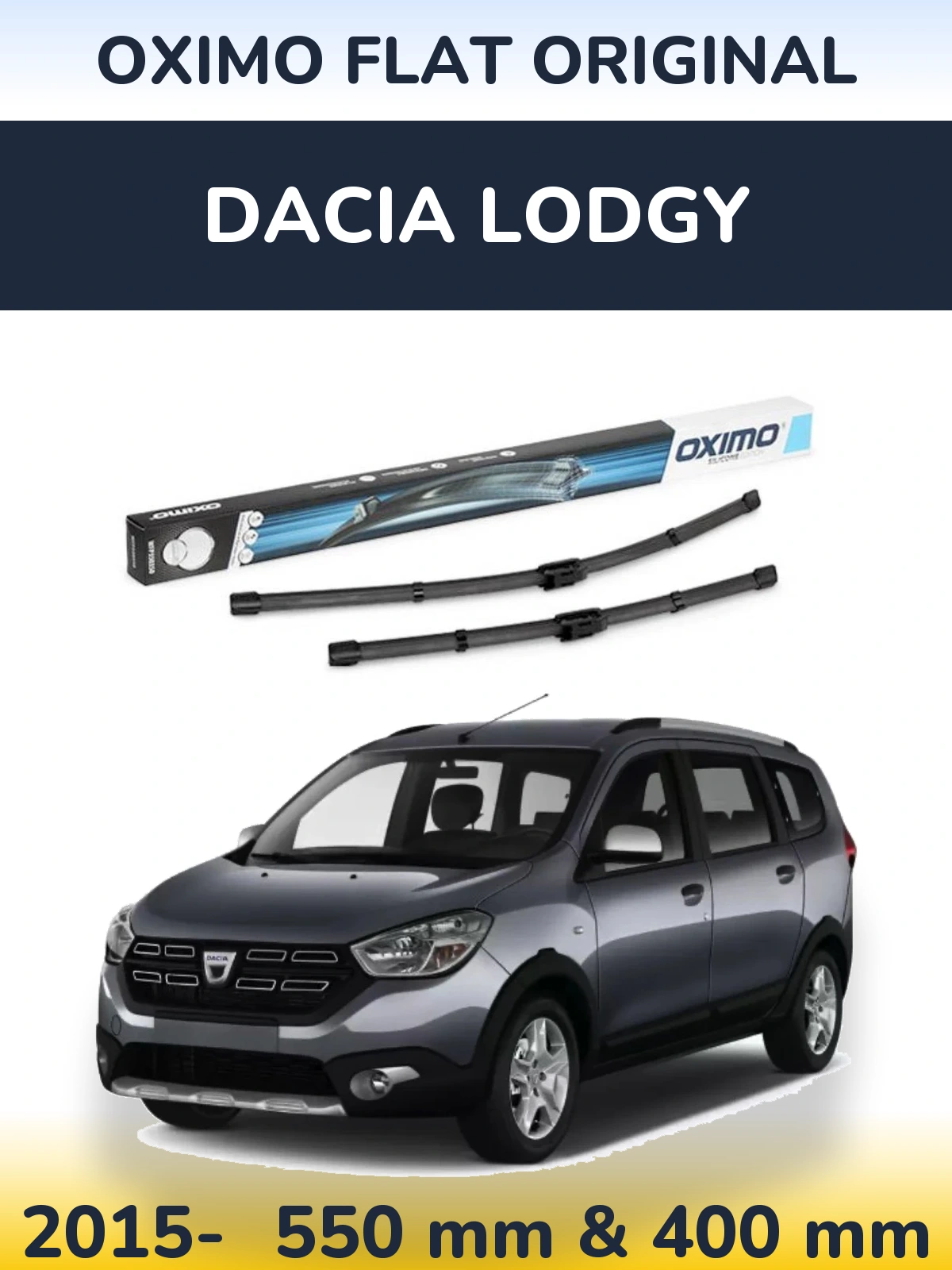 Komplet przednich wycieraczek Oximo Flat Original 550 & 400 mm do Dacia Lodgy 2015-2026