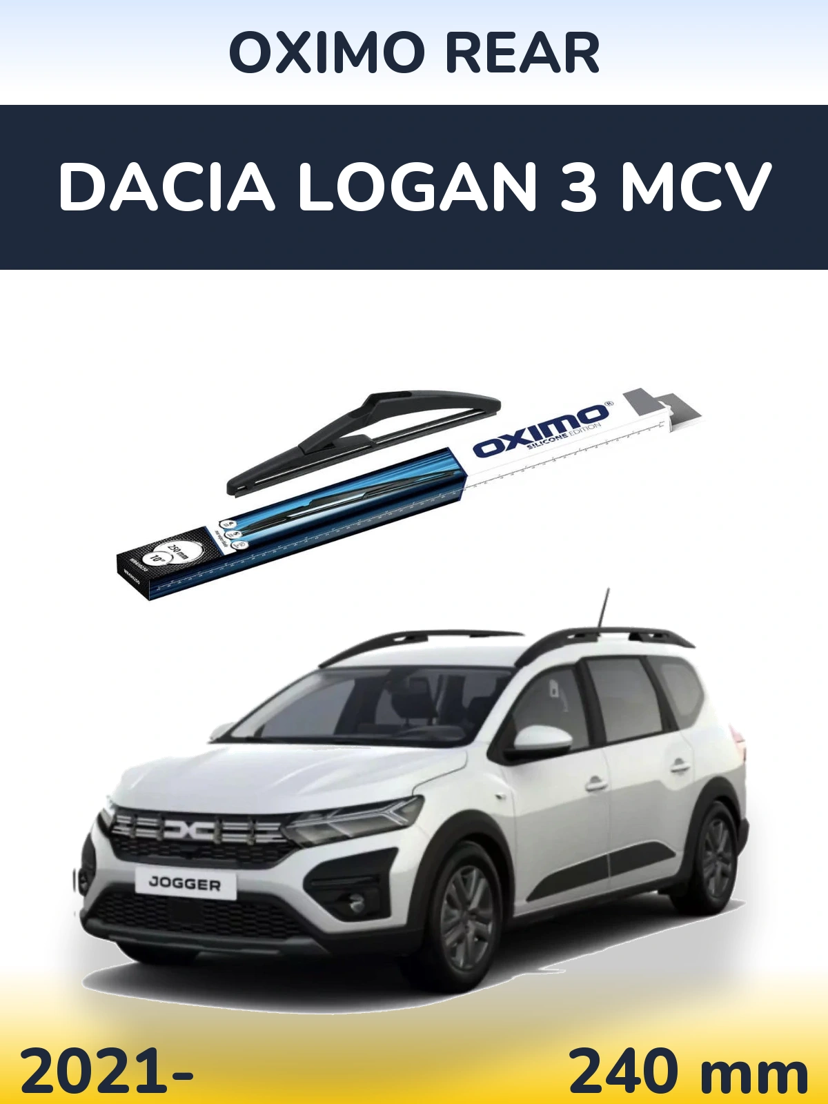 Rear wiper blade Oximo Rear 250 mm for Dacia Logan 3 MCV 2021-2026