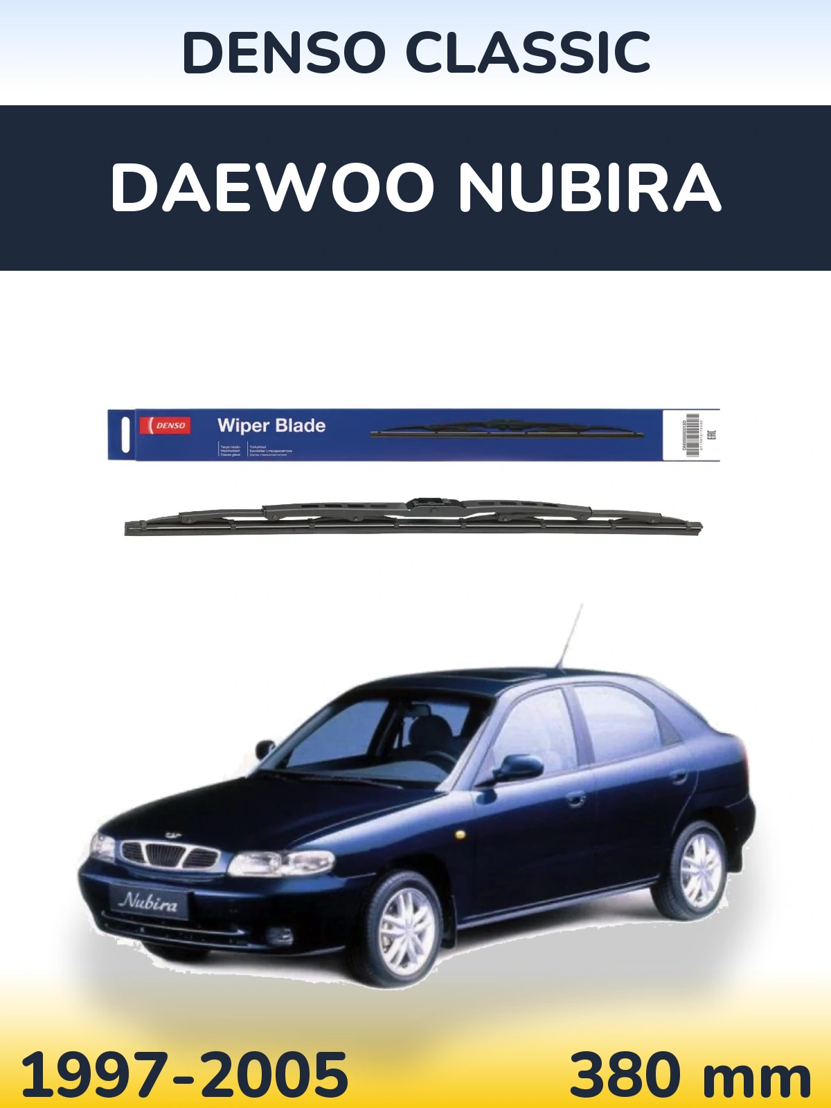 Tylna wycieraczka Denso Classic 380 mm do Daewoo Nubira 1997-2005