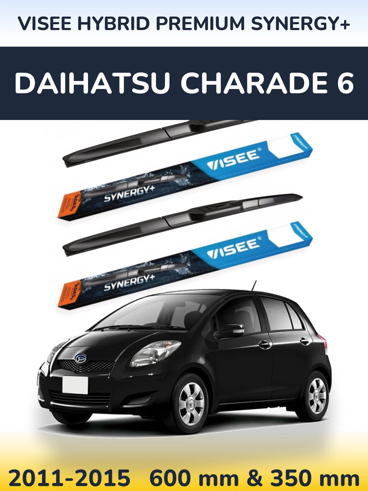 Комплект передніх щіток VISEE HYBRID PREMIUM SYNERGY+ 600 & 350 мм для Daihatsu Charade 6 2011-2015