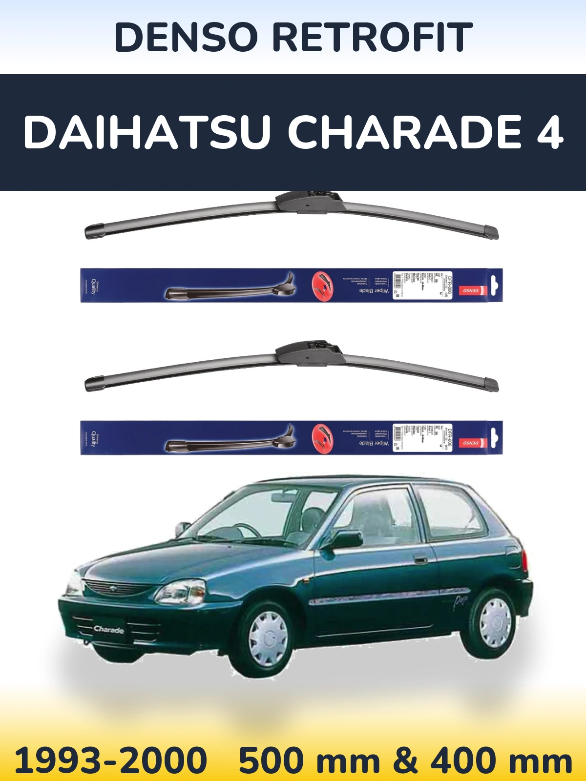 Комплект передних дворников Denso Retrofit 500 & 400 мм для Daihatsu Charade 4 1993-2000