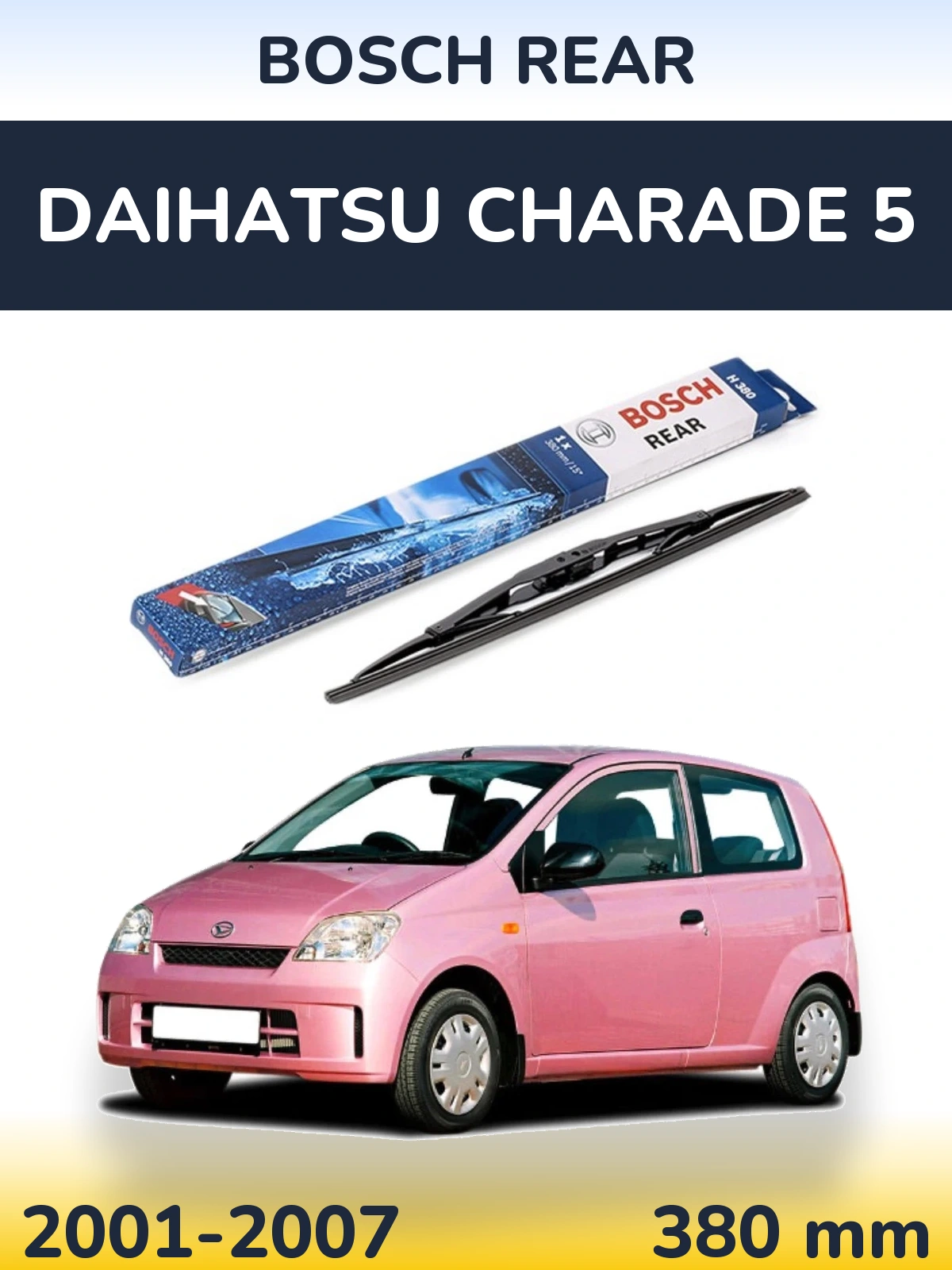 Rear wiper blade BOSCH Rear 380 mm for Daihatsu Charade 5 2001-2007
