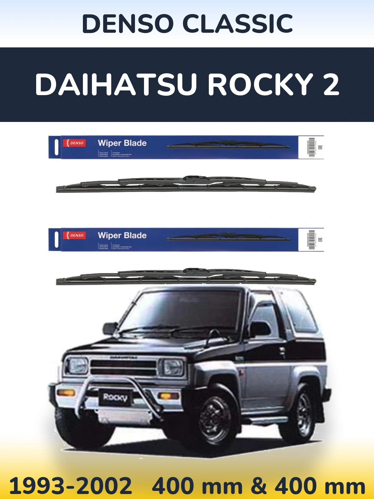 Komplet przednich wycieraczek Denso Classic 400 & 400 mm do Daihatsu Rocky 2 1993-2002