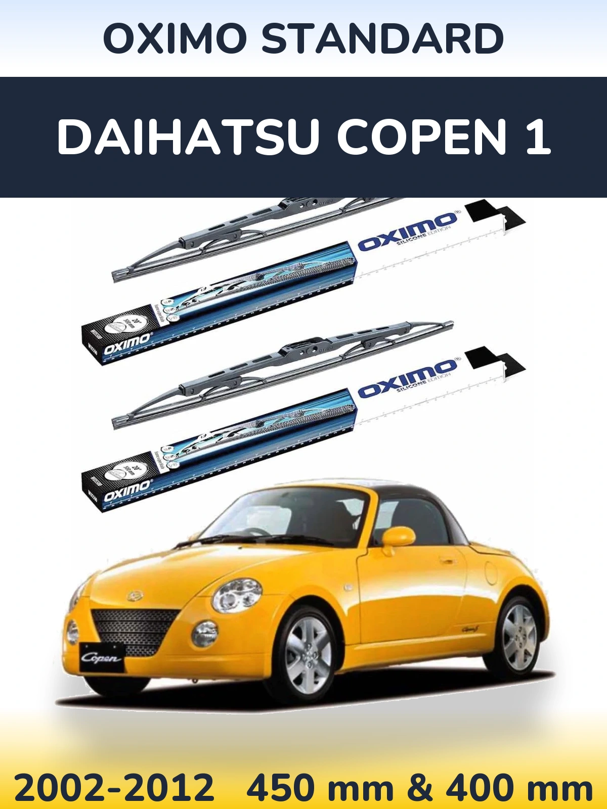 Комплект передних дворников Oximo Standard 450 & 400 мм для Daihatsu Copen 1 2002-2012