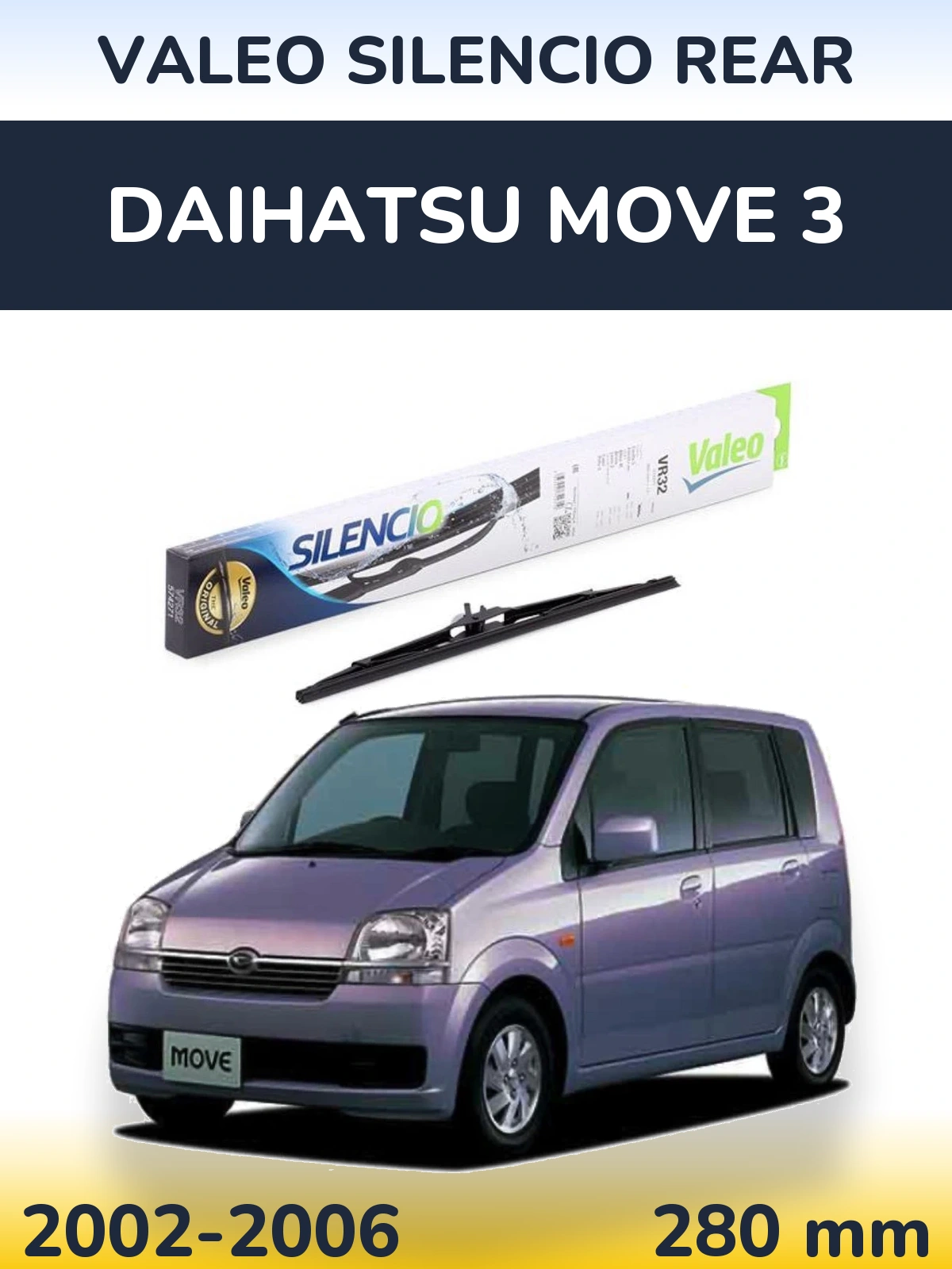 Задний дворник Valeo Silencio Rear 280 мм для Daihatsu Move 3 2002-2006