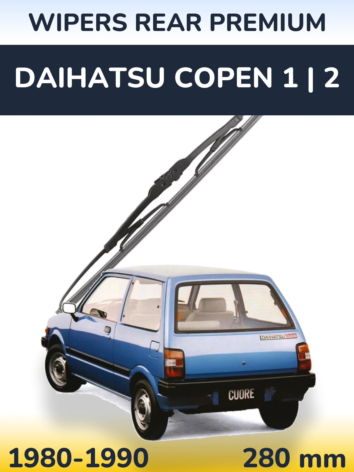 Rear wiper blade WIPERS REAR PREMIUM 280 mm for Daihatsu Copen 1 | 2 1980-1990