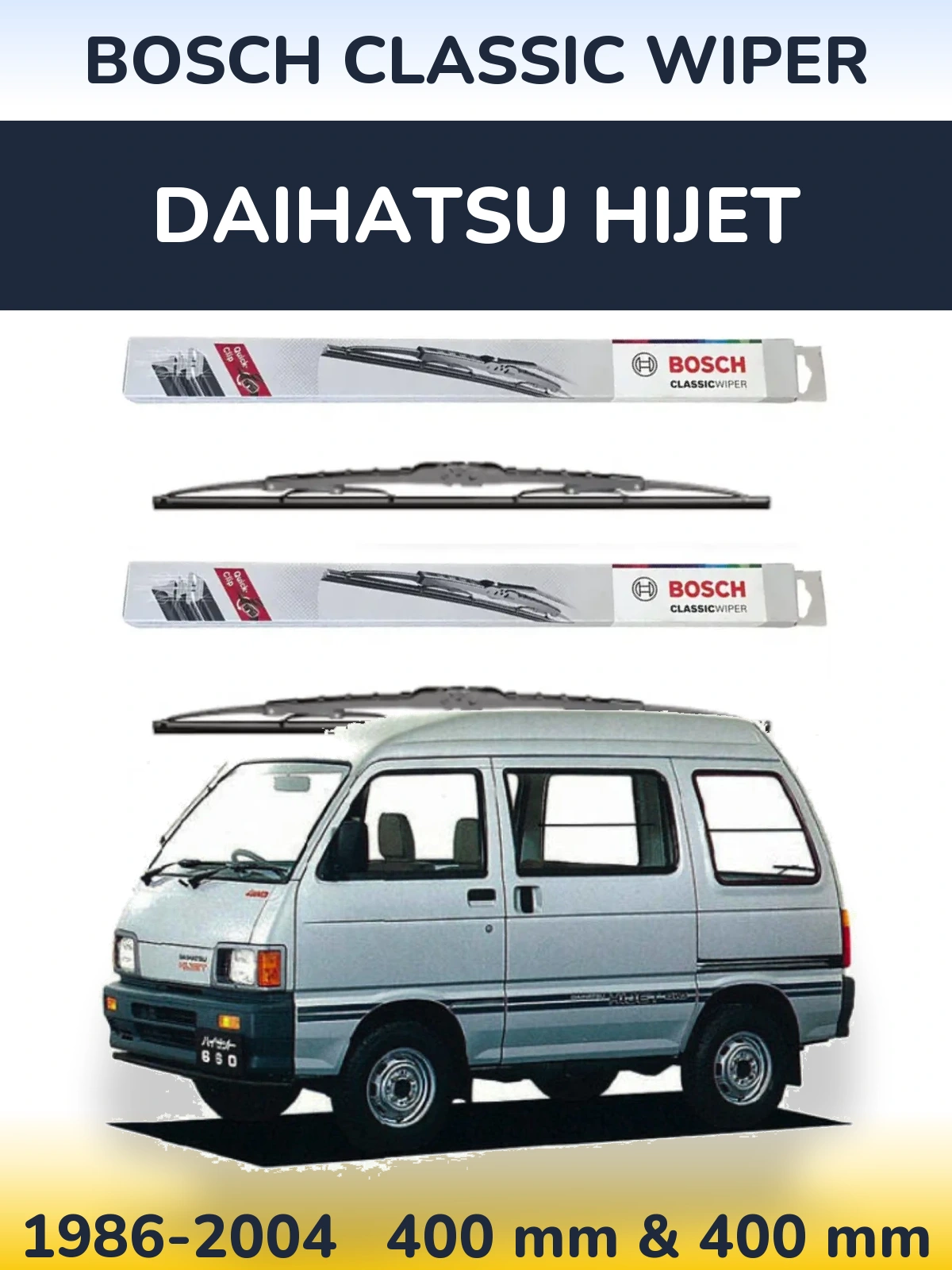 Комплект передніх щіток BOSCH Classic Wiper 400 & 400 мм для Daihatsu HiJet 1986-2004