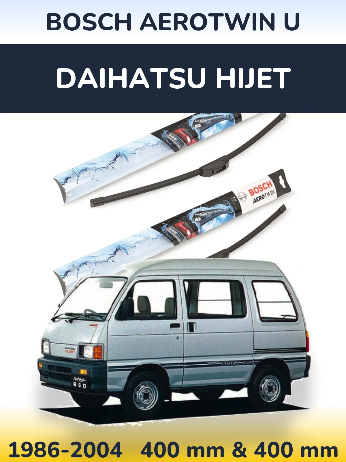 Комплект передних дворников BOSCH AeroTwin U 400 & 400 мм для Daihatsu HiJet 1986-2004