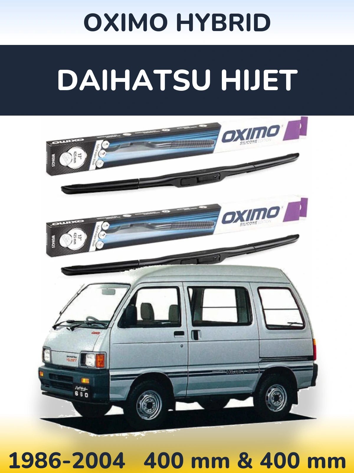 Комплект передних дворников Oximo Hybrid 400 & 400 мм для Daihatsu HiJet 1986-2004