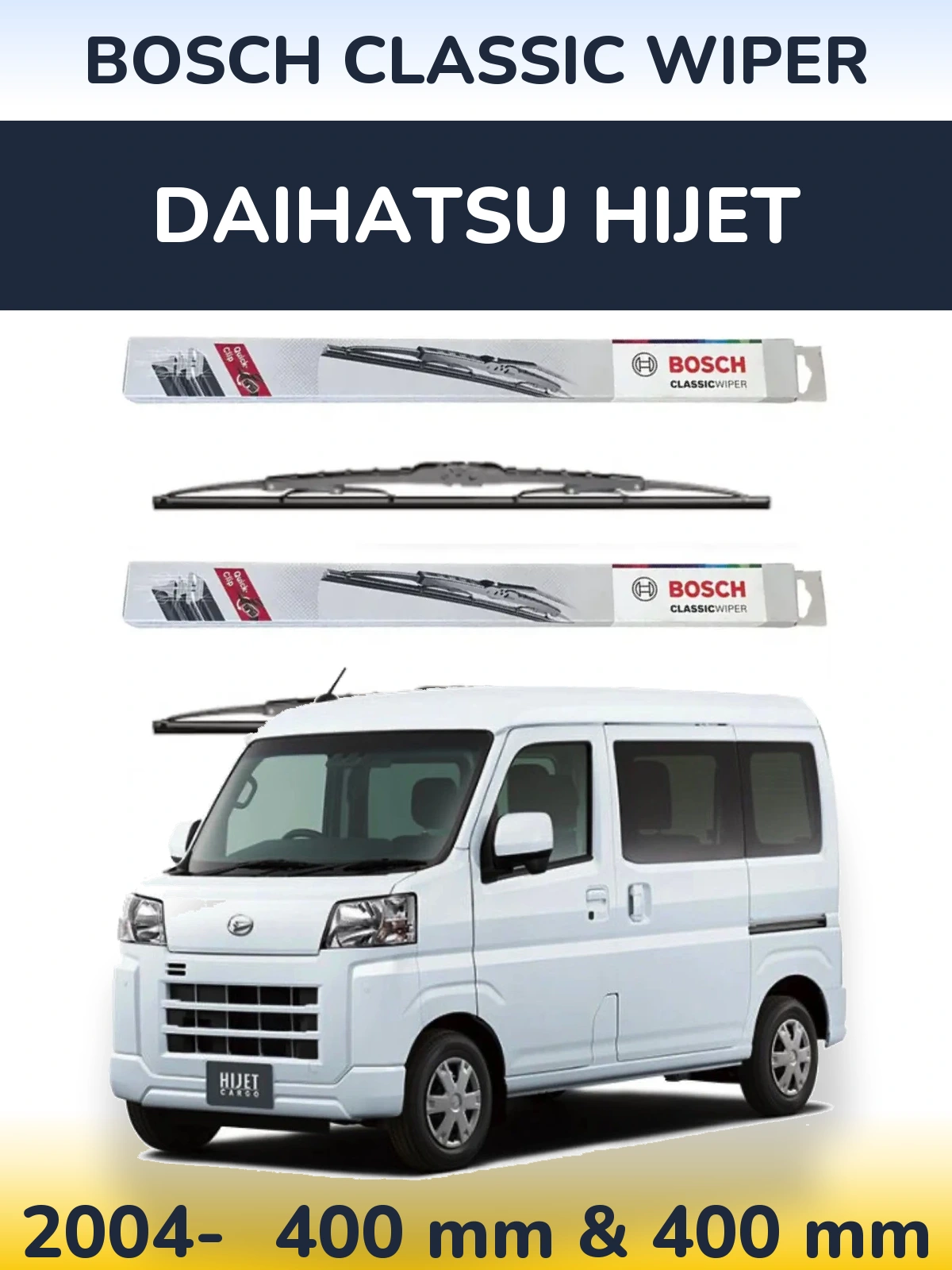 Komplet przednich wycieraczek BOSCH Classic Wiper 400 & 400 mm do Daihatsu HiJet 2004-2026
