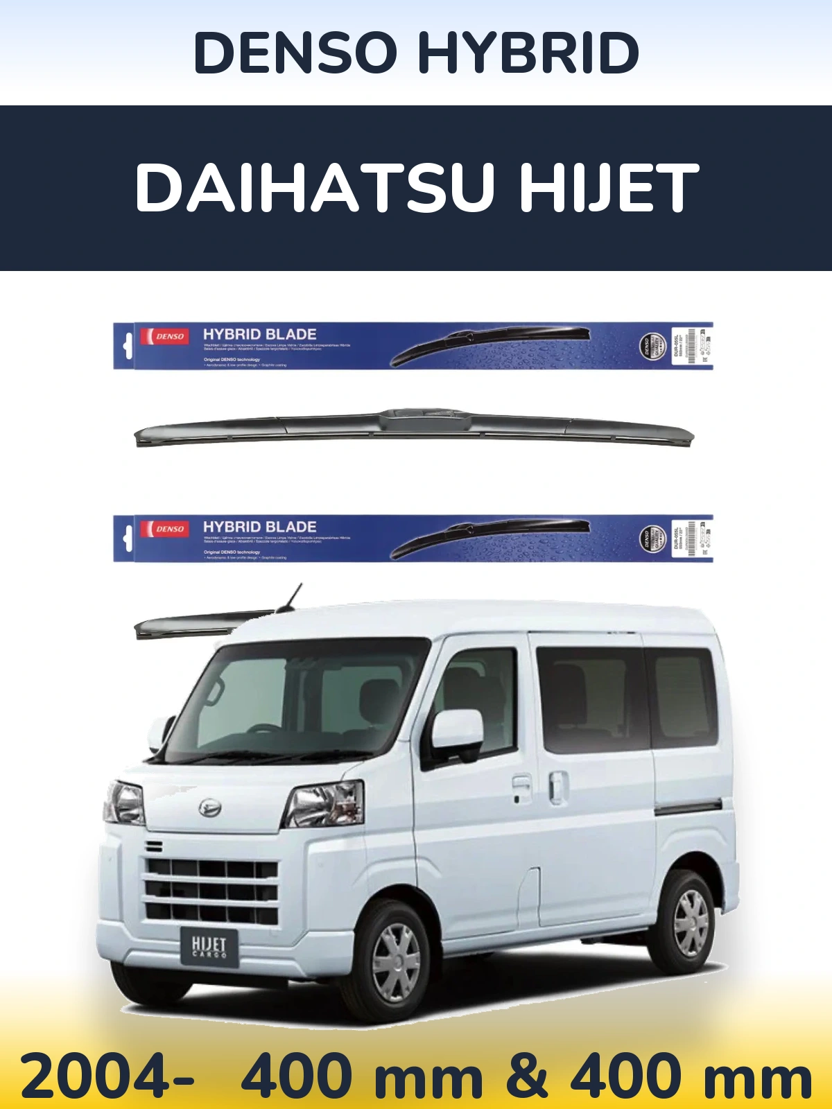 Komplet przednich wycieraczek Denso Hybrid 400 & 400 mm do Daihatsu HiJet 2004-2026