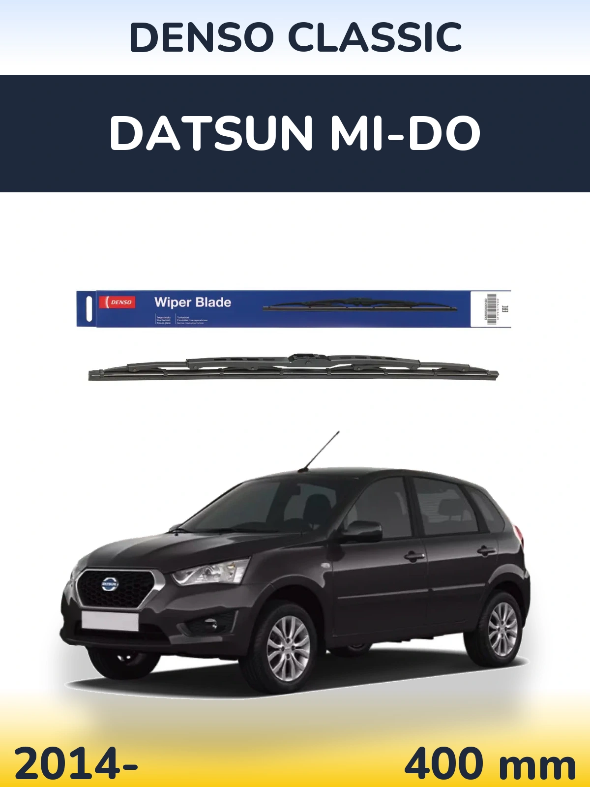 Rear wiper blade Denso Classic 400 mm for Datsun mi-DO 2014-2026