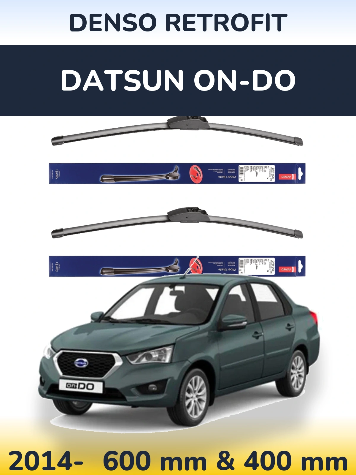 Komplet przednich wycieraczek Denso Retrofit 600 & 400 mm do Datsun on-DO 2014-2026