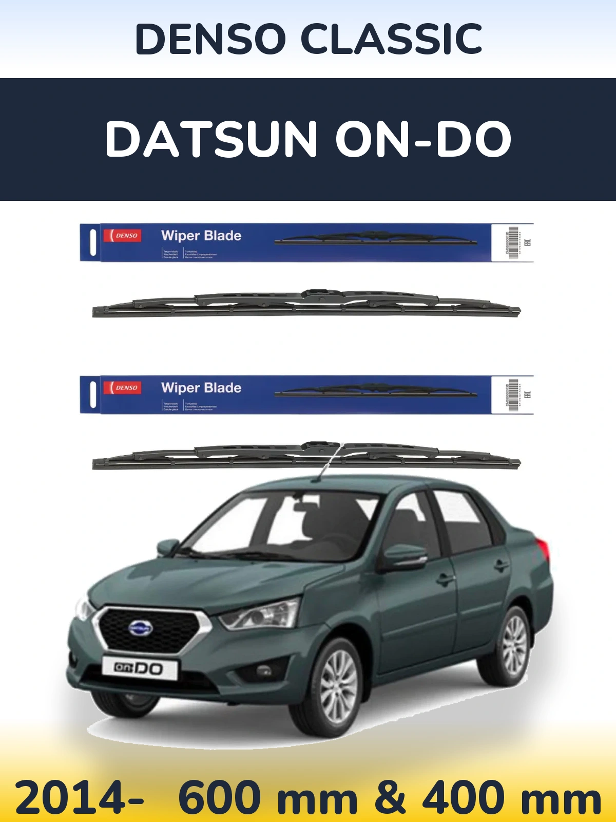 Komplet przednich wycieraczek Denso Classic 600 & 400 mm do Datsun on-DO 2014-2026