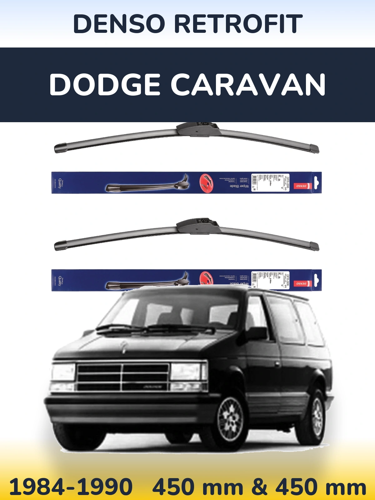 Комплект передних дворников Denso Retrofit 450 & 450 мм для Dodge Caravan 1984-1990