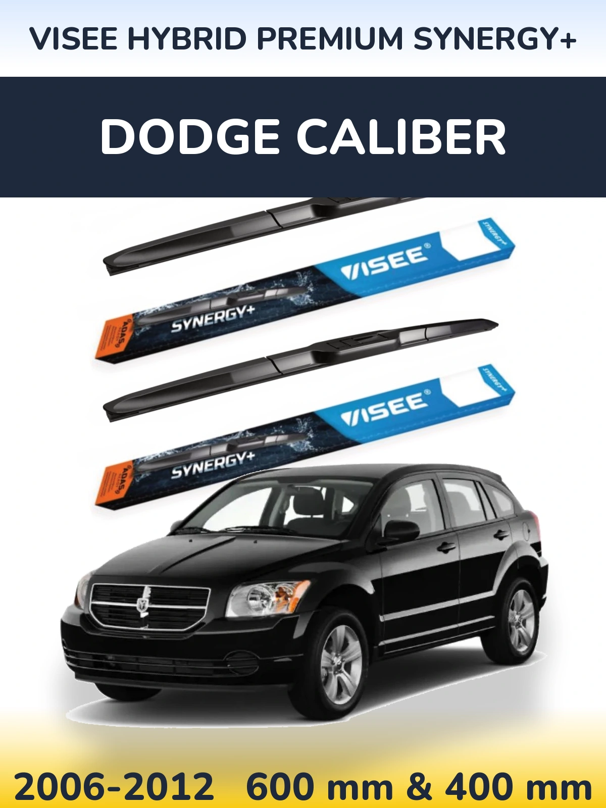 Комплект передних дворников VISEE HYBRID PREMIUM SYNERGY+ 600 & 400 мм для Dodge Caliber 2006-2012